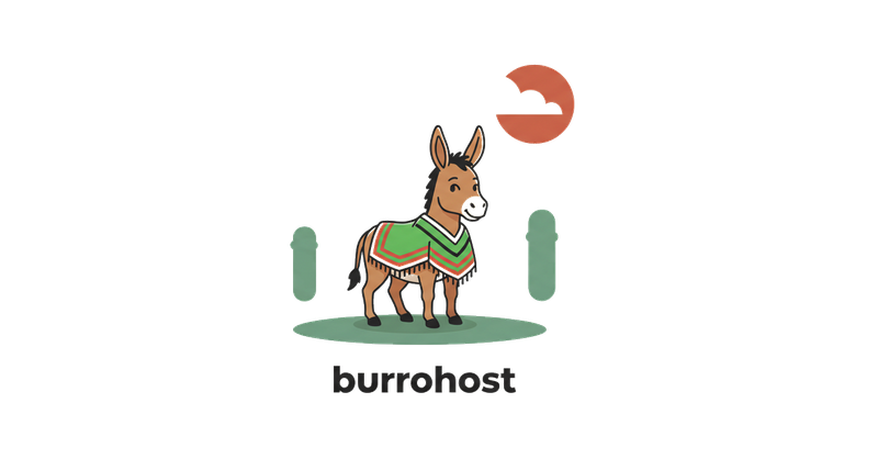 BurroHost burro mascot in desert scene